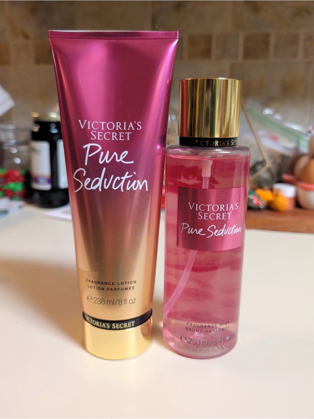 Victoria's Secret Pure Seduction Lotion & Body Mist - Pink and Gold